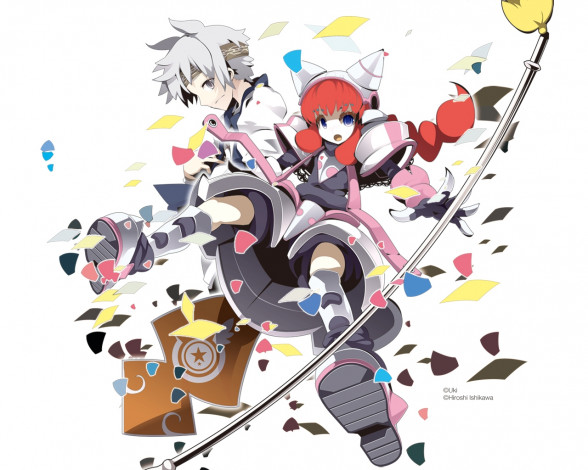 Обои картинки фото аниме, weapon, blood, technology