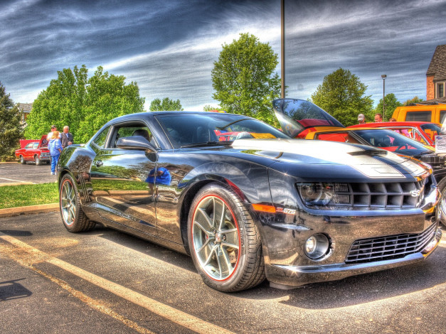 Обои картинки фото camaro, автомобили, выставки, уличные, фото