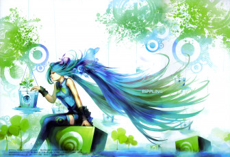 Картинка аниме vocaloid девушка