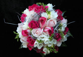 Картинка цветы букеты композиции фрезия розы
