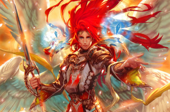 Картинка фэнтези ангелы меч девушка