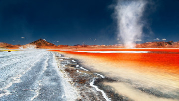 Картинка laguna colorada bolivia природа стихия red lake