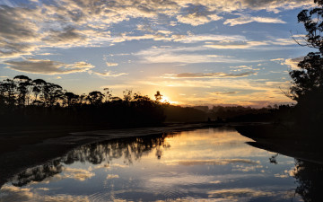 Картинка природа реки озера закат река лес