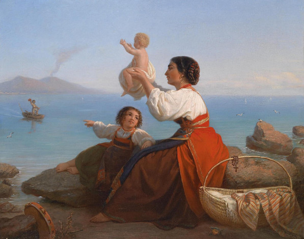 Обои картинки фото рисованные, люди, возвращение, рыбака, hinderlang