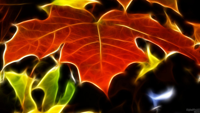 Обои картинки фото 3д, графика, nature, landscape, природа, фон, листья