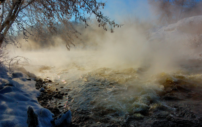 Обои картинки фото природа, реки, озера, река, туман