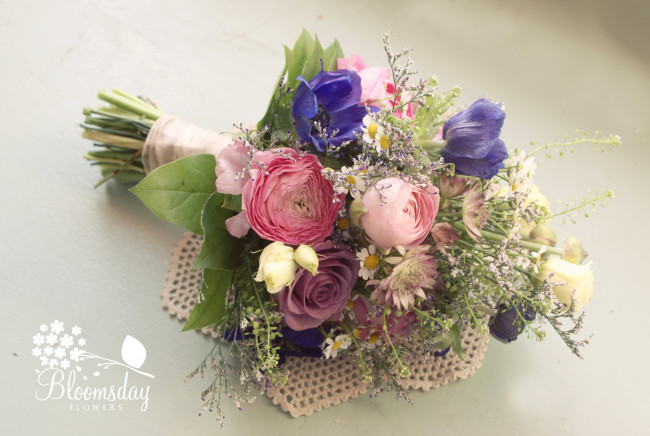 Обои картинки фото цветы, букеты, композиции, астрантия, ранункулюс, роза, анемон, ромашка, винтаж