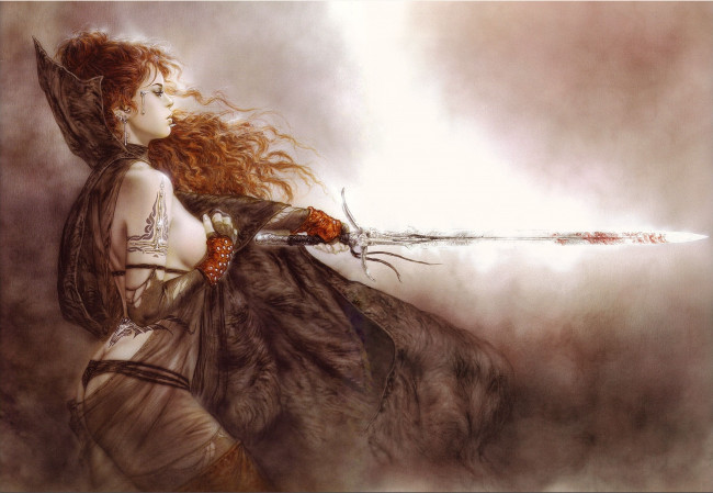 Обои картинки фото luis, royo, фэнтези, девушка