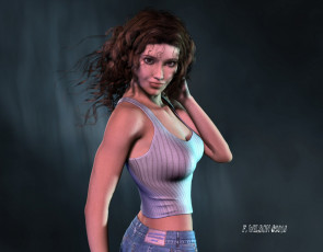 обоя 3д, графика, people, люди, девушка