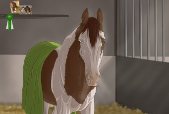 Картинка рисованные животные лошади лошадь