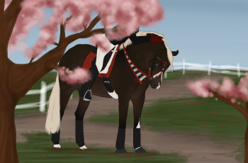 Картинка рисованные животные лошади лошадь