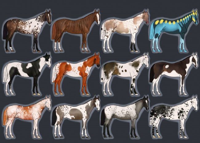 Обои картинки фото рисованные, животные, лошади
