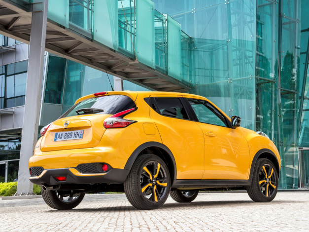Обои картинки фото автомобили, nissan, datsun, желтый, 2014г, yf15, juke