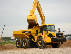 Картинка техника строительная+техника komatsu hm350