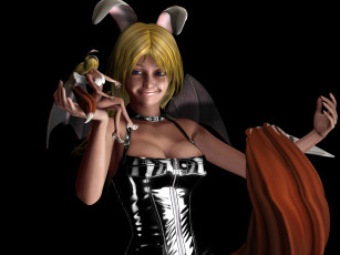 Картинка 3д+графика фантазия+ fantasy фея ушки улыбка фон взгляд девушка