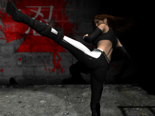 Картинка 3д+графика люди+ people девушка поза фон взгляд