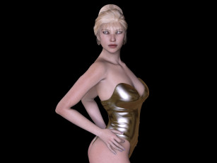 Картинка 3д+графика люди+ people девушка взгляд фон блондинка