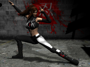 Картинка 3д+графика люди+ people поза фон взгляд девушка