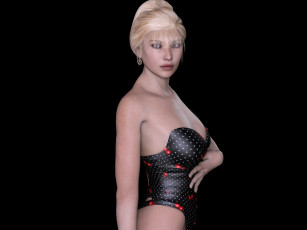 Картинка 3д+графика люди+ people взгляд девушка блондинка фон