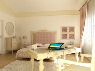 Картинка 3д+графика реализм+ realism ноутбук коврик картина диван интерьер зеркало стол статуэтка комната