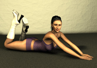 Картинка 3д+графика люди+ people сапоги фон взгляд девушка