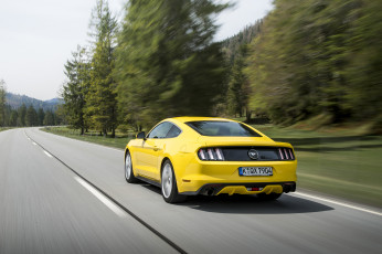 обоя автомобили, ford, eu-spec, mustang, gt, желтый, 2015г