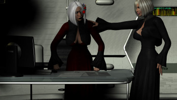 Картинка видео+игры dark+heresy взгляд девушка стол киборг фон