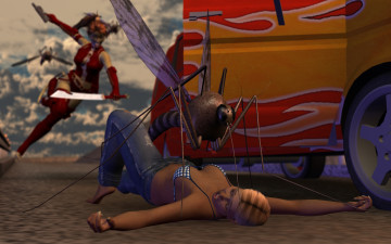 Картинка 3д+графика фантазия+ fantasy насекомое фон взгляд девушка