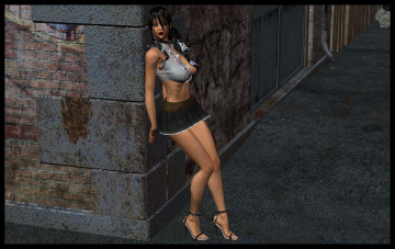 Картинка 3д+графика люди+ people стена фон взгляд девушка