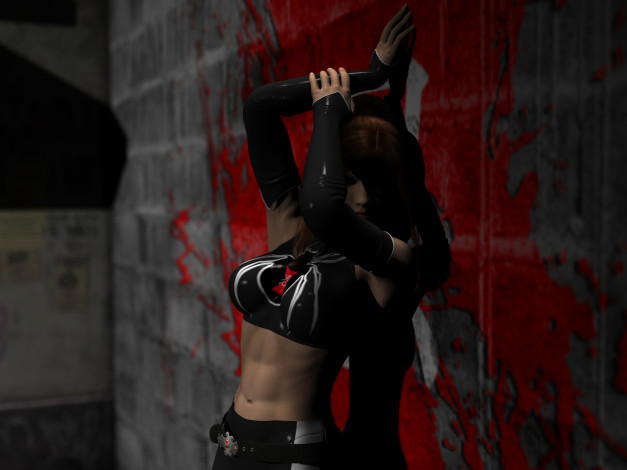 Обои картинки фото 3д графика, люди , people, фон, поза, взгляд, девушка