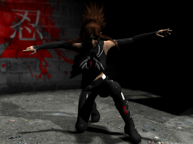 Обои картинки фото 3д графика, люди , people, взгляд, девушка, поза, фон