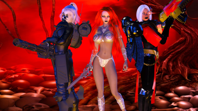 Обои картинки фото видео игры, dark heresy, фон, взгляд, девушки, киборг