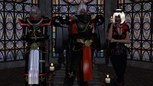 Обои картинки фото видео игры, dark heresy, свечи, фон, девушки, взгляд, киборг