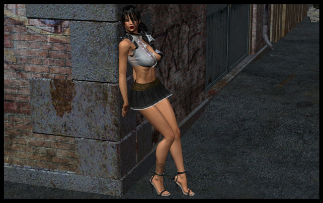 Обои картинки фото 3д графика, люди , people, стена, фон, взгляд, девушка