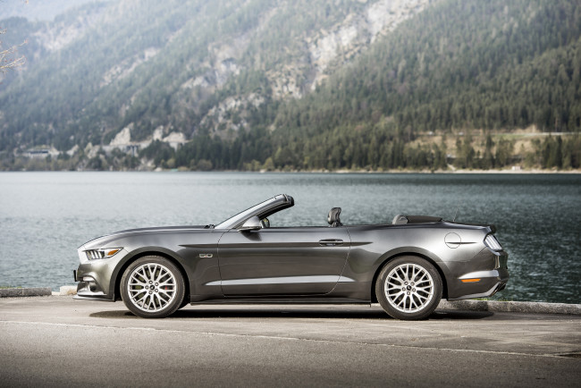 Обои картинки фото автомобили, ford, convertible, mustang, gt, 2015г, eu-spec