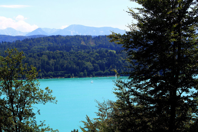 Обои картинки фото природа, реки, озера, лето, деревья, озеро, горы