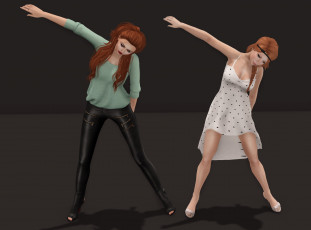 Картинка 3д+графика люди+ people девушки взгляд фон