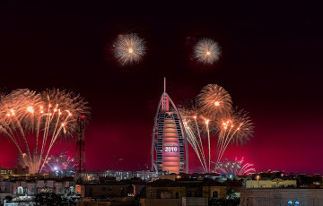 Картинка dubai города дубай+ оаэ фейерверк ночь
