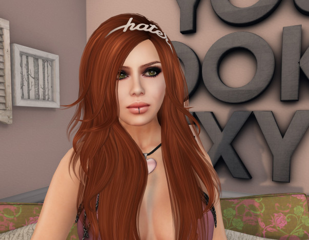 Обои картинки фото 3д графика, люди , people, девушка, взгляд, фон, рыжая, интерьер