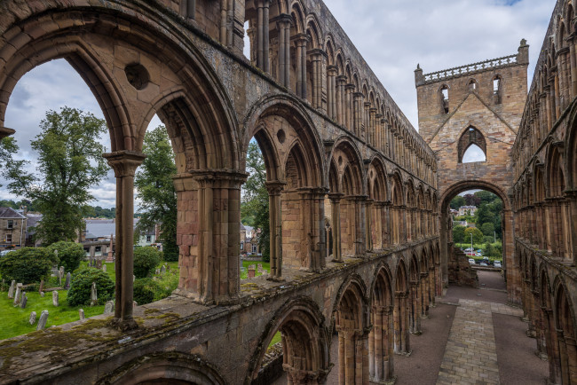Обои картинки фото jedburgh abbey, города, - католические соборы,  костелы,  аббатства, аббатство