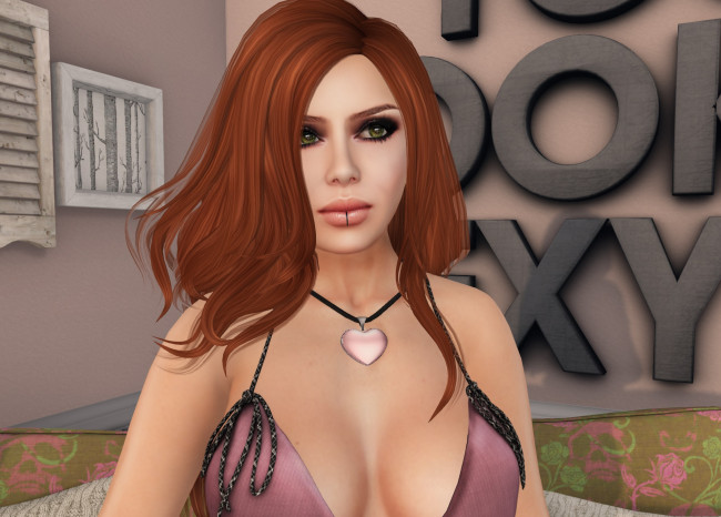 Обои картинки фото 3д графика, люди , people, девушка, взгляд, фон, рыжая, интерьер