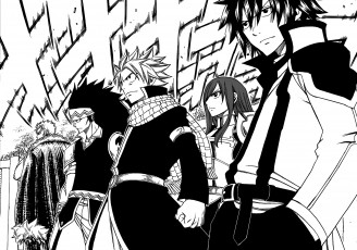 Картинка аниме fairy+tail монохром