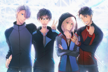 Картинка аниме yuri+on+ice парни