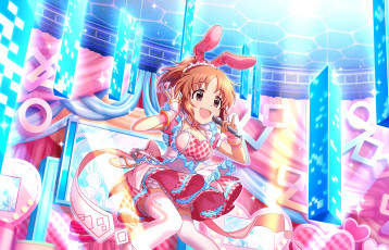 Картинка аниме idolm@ster девушка фон взгляд