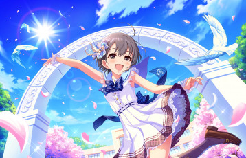 Картинка аниме idolm@ster девушка взгляд фон