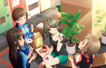 Картинка аниме idolm@ster фон взгляд девушки