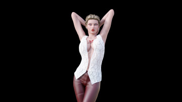 Картинка 3д+графика люди+ people девушка взгляд фон