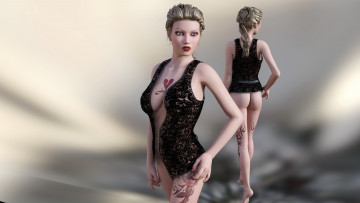 Картинка 3д+графика люди+ people девушка взгляд фон