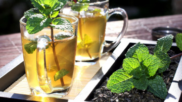 Картинка еда напитки +Чай чай мята стаканы
