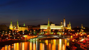 Картинка города москва+ россия московский кремль москва-река москва